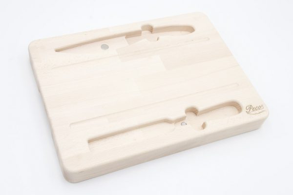 Tagliere in legno e coltello - Paperstone MG 4867